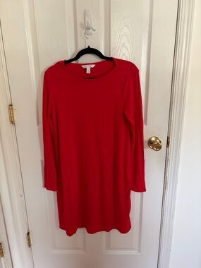 Red Long-Sleeve Shift Dress by POPSUGAR